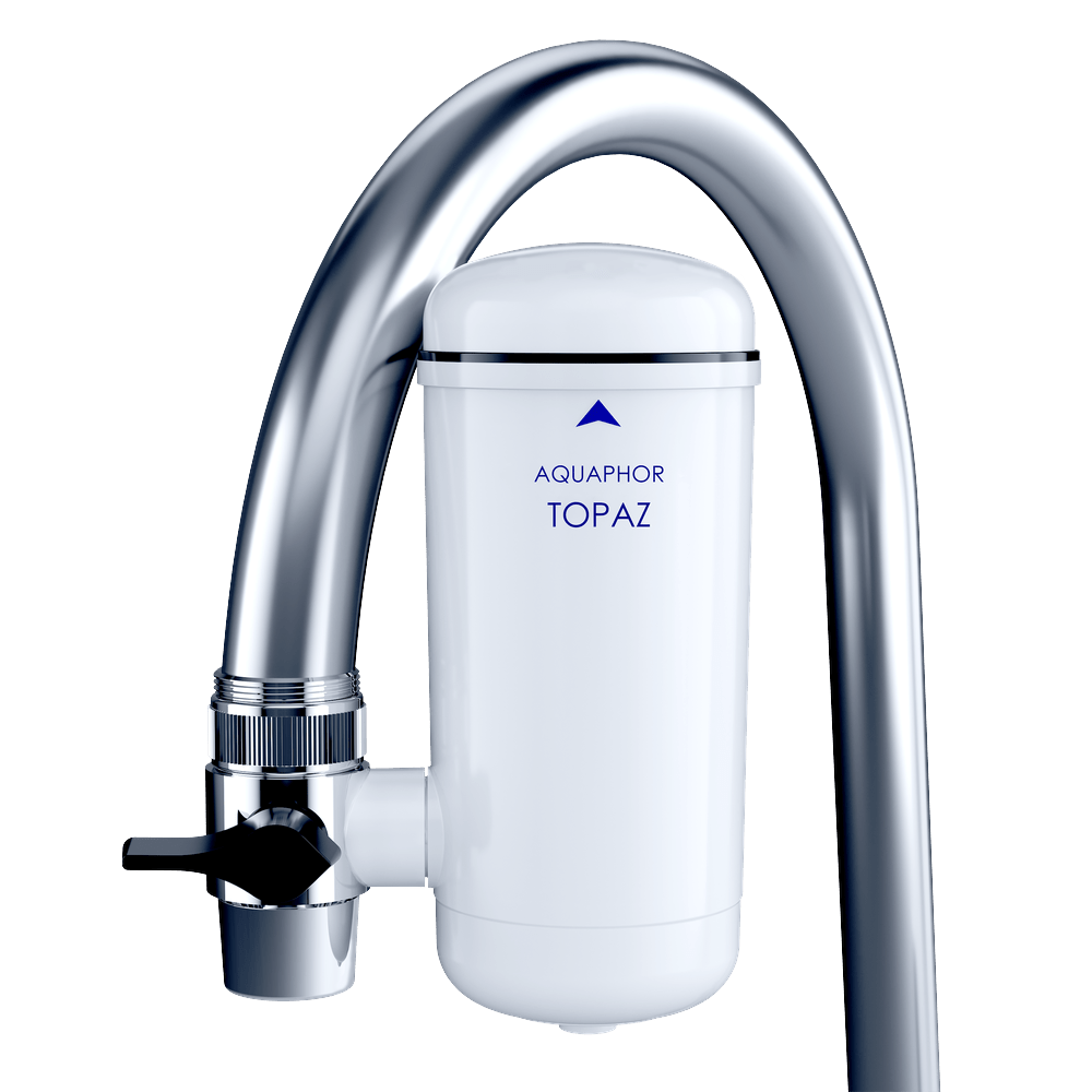 Aquaphor Topaz Water Filter on the tap