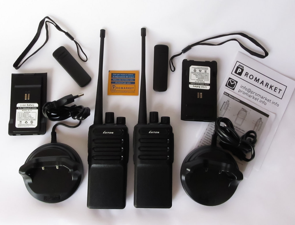 Luiton LT-458 PMR446 radio a due vie walkie talkie set pronto all'uso