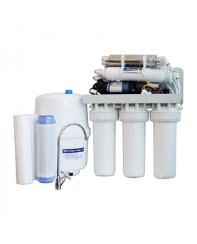 Home RO 50 gpd system with UV lamp, booster pump and tank